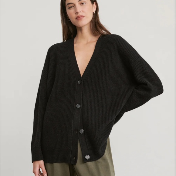 JENNI KAYNE Black Cashmere Cocoon Cardigan Size Extra Small - Picture 2 of 6